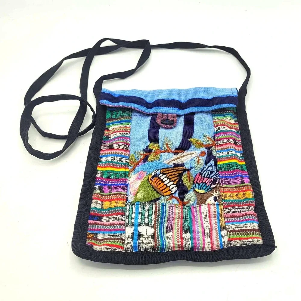 Multicolor‎ Embroidered Boho Aztec Patchwork Tribal Sling Messenger Bag